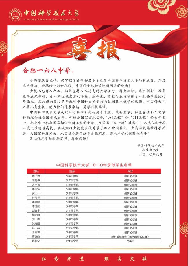 %title插图%num 合肥一中学49人被中科大录取-WordPress极简博客