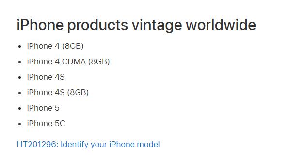%title插图%num iPhone 5c正式被列为过时产品-WordPress极简博客