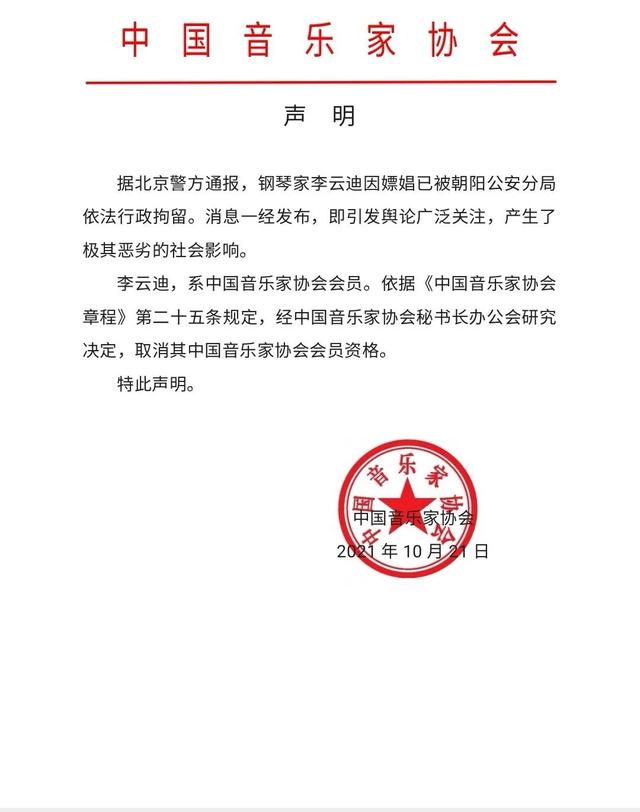 中国音协取消李云迪会员资格-WordPress极简博客
