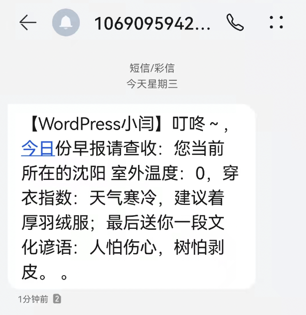%title插图%num Python实现定时发送每日早报及生活指数-WordPress极简博客
